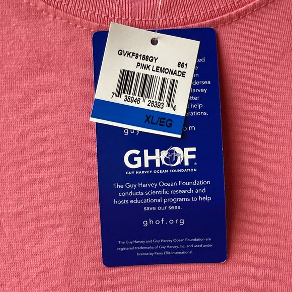 Guy Harvey Fishing T-Shirt Swordfish Womens Size XL Pink Lemonade Cayman Islands - Picture 7 of 15